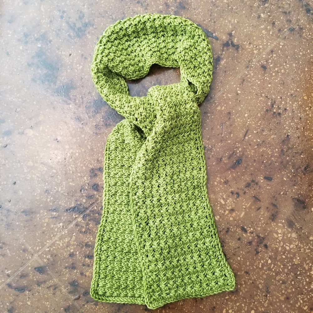Luminous Lettuce Variegated Scarf Handmade